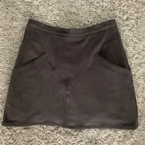 Grey suede LF mini skirt